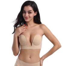 Load image into Gallery viewer, ✨【Wedding Essential】Deep U Plunge Strapless Bra | 1/4 Cup Invisible Push-Up | Silicone Grip Side Closure