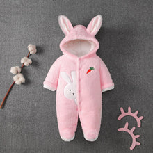 Load image into Gallery viewer, Baby Winter Clothes Set - Thermal Fleece Romper + Hooded Jacket, Unisex Thickened Outfit for Newborn to 24 Months, Trendy Instagrammable Style