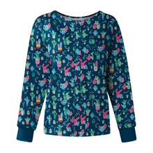 Charger l'image dans la galerie, Women's Casual Long Sleeve Stand Collar Single Button Printed Nursing Uniform Jacket - Loose Comfortable Polyester Cardigan Top