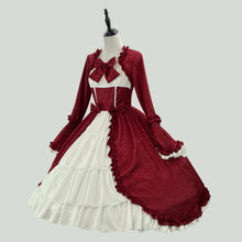 Load image into Gallery viewer, European Medieval Gothic Vintage Court Dress - Square Neck Corset Lace-up Bow Ribbon Dress, Polyester Tribal Fantasy Maxi Dress