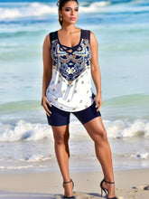 Carica l'immagine nel visualizzatore di Gallery, Plus Size Tankini Swimsuit - Modest High Waist Bikini with Removable Padding for Swimming & Workout