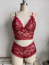 Load image into Gallery viewer, 🔥NEW ARRIVAL | Cute Lace Babydoll Teddy Set | Adjustable Bralette + G-String | See-through Sexy Lingerie Set