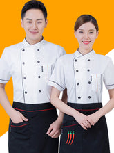 Cargar imagen en el visor de la galería, 👨🍳【Summer Breathable】Short Sleeve Chef Jacket | Stain-Resistant Twill Work Uniform |Kitchen Apparel for Restaurants