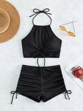 Cargar imagen en el visor de la galería, 🌊【Hot Spring Bikini】Modest Two-Piece Set | Solid Color Swimwear