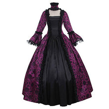 Charger l'image dans la galerie, Victorian Medieval Court Dress - 3D Baroque Print Ball Gown, Renaissance Retro Party Dress, High Waist A-Line Skirt, Theater Costume, Polyester Spandex Blend