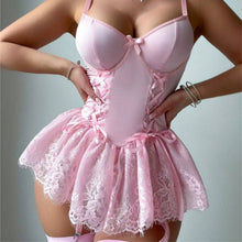 Load image into Gallery viewer, 「Innocent Seduction」Lace Bodysuit ✨ Shapewear with Garter Straps