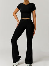 Cargar imagen en el visor de la galería, 「Legs for Days」High-Waist Flare Leggings Set ✨ Naked Feel Yoga Outfit