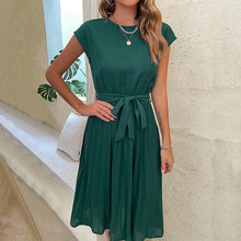 Cargar imagen en el visor de la galerĂa, đ¸ăSummer EssentialăSolid Pleated Dress | Flutter Sleeve Belted Midi Dress