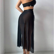 Load image into Gallery viewer, 「Midnight Temptation」 PU Leather & Mesh Lingerie Set ✨ Detachable Straps Bodycon Dress