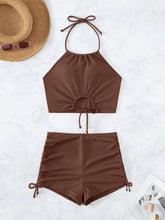 Cargar imagen en el visor de la galería, 🌊【Hot Spring Bikini】Modest Two-Piece Set | Solid Color Swimwear