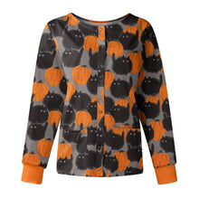 Charger l'image dans la galerie, Women's Casual Long Sleeve Stand Collar Single Button Printed Nursing Uniform Jacket - Loose Comfortable Polyester Cardigan Top