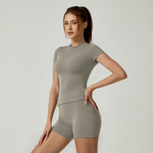 Load image into Gallery viewer, 「Nude Feel」Solid Color Yoga Set ✨ High-Impact Workout Outfit