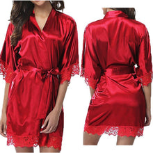 Cargar imagen en el visor de la galerĂa, đ„ăPlus SizeăSexy Lingerie Robe | Silk Satin Sleepwear | Role Play Nightwear