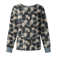 Charger l'image dans la galerie, Women's Casual Long Sleeve Stand Collar Single Button Printed Nursing Uniform Jacket - Loose Comfortable Polyester Cardigan Top