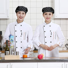 Lade das Bild in den Galerie-Viewer, 👨🍳【Professional Chef】Long Sleeve Kitchen Uniform | Stain-Resistant Twill Chef Coat | Red Restaurant Workwear