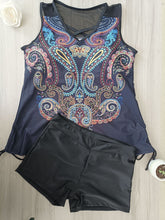 Carica l'immagine nel visualizzatore di Gallery, Plus Size Tankini Swimsuit - Modest High Waist Bikini with Removable Padding for Swimming & Workout