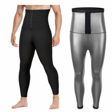 Cargar imagen en el visor de la galerĂa, đ„ăSweat & SculptăMen's Compression Pants | High Waist Workout Tights | Elastic Waist Trainer