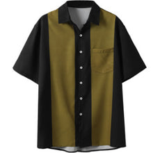 Load image into Gallery viewer, European & American Men's New 3D Printed Short Sleeve Shirt - Stylish Checkered Breathable Open Front Shirt, Turn-Down Collar, Stretch Polyester Casual Top