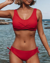 Cargar imagen en el visor de la galería, 🌊【Hot Spring Bikini】Modest Two-Piece Set | Solid Color Swimwea