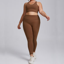 Load image into Gallery viewer, 「Nude Luxury」Plus Size Yoga Set ✨ High-Waist Pocket Leggings