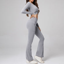 Load image into Gallery viewer, 「Cozy Crisscross」V-Neck Yoga Set ✨ Flare Leg Winter Outfit Women's