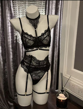 Load image into Gallery viewer, 「Necktie Fantasy」Lace Bralette Set ✨ 3-in-1 Push-up/Sheer/Cosplay Lingerie