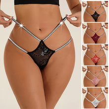 Cargar imagen en el visor de la galería, 🩲【Lace Thong】Double Strap Low-Rise Underwear | Breathable Cotton Lining
