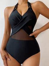 Cargar imagen en el visor de la galerĂa, đăOverseas HotăSexy One-Piece Swimsuit | Pure Color Mesh Backless Bathing Suit | Quick-Dry Stretchy Swimwear