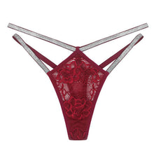 Cargar imagen en el visor de la galería, 🩲【Lace Thong】Double Strap Low-Rise Underwear | Breathable Cotton Lining