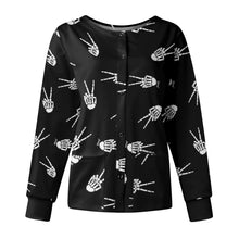 Charger l'image dans la galerie, Women's Casual Long Sleeve Stand Collar Single Button Printed Nursing Uniform Jacket - Loose Comfortable Polyester Cardigan Top