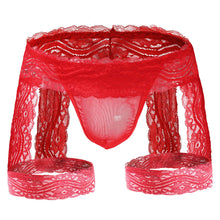 Cargar imagen en el visor de la galería, Men&#39;s Erotic Underwear Panties Lace Tie-Up Boxer Briefs
