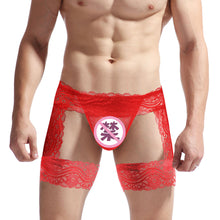 Load image into Gallery viewer, Men&#39;s Erotic Underwear Panties Lace Tie-Up Boxer Briefs
