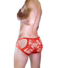 Cargar imagen en el visor de la galería, Mens Lace Thong Underwear Low Waist Panties Mesh G-String Briefs
