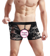 Cargar imagen en el visor de la galería, Men&#39;s  Sexy Lingerie Erotic Lingerie Panties Lace Open Lace Boxer Briefs
