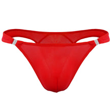 Cargar imagen en el visor de la galería, Men&#39;s Sexy Lingerie Erotic Underwear Panties Semi-transparent Ice Silk Low Waist Button Thong T Pants
