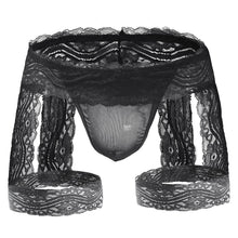 Load image into Gallery viewer, Men&#39;s Erotic Underwear Panties Lace Tie-Up Boxer Briefs
