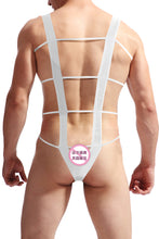 Cargar imagen en el visor de la galería, Men&#39;s Sexy Lingerie  Erotic Underwear Panties Swimming Material Strappy One-piece Tight Bodysuit
