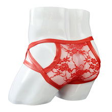 Carica l&#39;immagine nel visualizzatore di Gallery, Mens Lace Thong Underwear Low Waist Panties Mesh G-String Briefs
