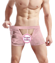 Charger l&#39;image dans la galerie, Lingerie sexy pour hommes Lingerie érotique Culottes en dentelle Boxer ouvert en dentelle
