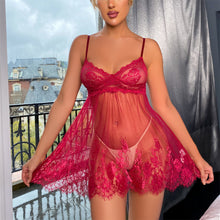 Загрузить изображение в средство просмотра галереи, Lingerie for Women Lace Babydoll Sleepwear Boudoir Outfits Plus Size
