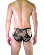 Carica l&#39;immagine nel visualizzatore di Gallery, Mens Lace Thong Underwear Low Waist Panties Mesh G-String Briefs
