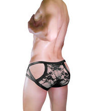 Carica l&#39;immagine nel visualizzatore di Gallery, Mens Lace Thong Underwear Low Waist Panties Mesh G-String Briefs
