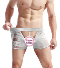 Charger l&#39;image dans la galerie, Lingerie sexy pour hommes Lingerie érotique Culottes en dentelle Boxer ouvert en dentelle
