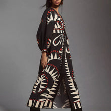 Cargar imagen en el visor de la galería, 「Renaissance Revival」Vintage Print Maxi Dress ✨ puff Sleeve Gown
