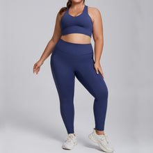 Charger l&#39;image dans la galerie, 「Nude Luxury」Plus Size Yoga Set ✨ High-Waist Pocket Leggings
