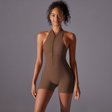 Charger l&#39;image dans la galerie, 「Peach Storm」High-Intensity Bodysuit ✨ Zip-Front Sports Jumpsuit
