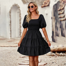 Lade das Bild in den Galerie-Viewer, 💃【French Style】Square Neck A-Line Dress | High Waist Office Dress
