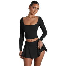 Lade das Bild in den Galerie-Viewer, 「Breeze Motion」Long Sleeve Yoga Set ✨ Quick-Dry Sports Skirt Outfit
