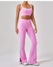 Lade das Bild in den Galerie-Viewer, 「Nude Statement」Color Block Yoga Set ✨ Built-in Bra Cami &amp; Leggings

