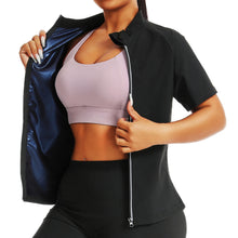 Cargar imagen en el visor de la galería, 🔥【Sweat Workout】Women&#39;s Sauna Suit | High Neck Waist Trainer | Fitness Running Jacket
